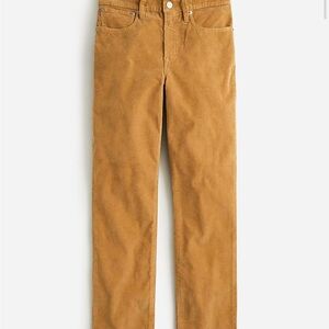 J Crew Vintage Slim Straight Corduroy Pants High Rise Golden Brandy 34 AB651